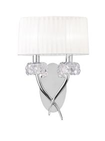 Loewe Polished Chrome-White Wall Lights Mantra Armed Wall Lights Loewe Polished Chrome-White Wall Lights Mantra Armed Wall Lights